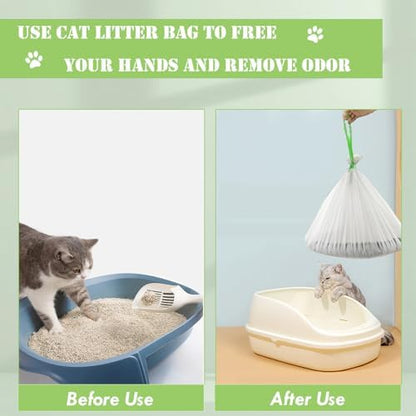 21 Count Cat Litter Box Liners,37x18 inch Heavy Duty Self-Cleaning Cat Litter Bags with Drawstring,Disposable Tear-resistant Poop Bag for Pets - Image 4