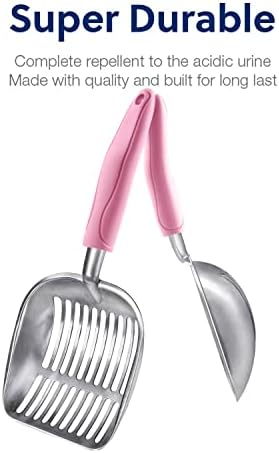 WePet Cat Litter Scoop, Aluminum Alloy Sifter, Kitty Metal Scooper, Deep Shovel, Long Handle, Poop Sifting, Kitten Pooper Lifter, Durable, Heavy Duty, for Litter Box - Image 4