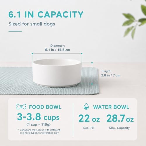 Havniva Ceramic Dog Bowls, 6.1” Dog Food and Water Bowl, Pet Feeding Bowl - Image 2