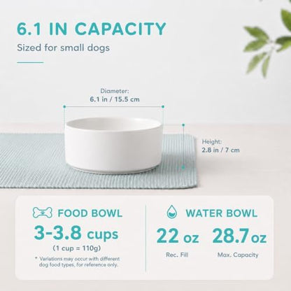 Havniva Ceramic Dog Bowls, 6.1” Dog Food and Water Bowl, Pet Feeding Bowl - Image 2