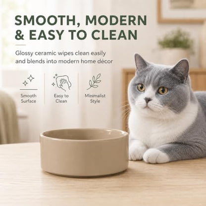 Havniva Cat Bowls Set of Two, 5.1” Ceramic Cat Food Bowls, Cat Water Bowl - Image 3