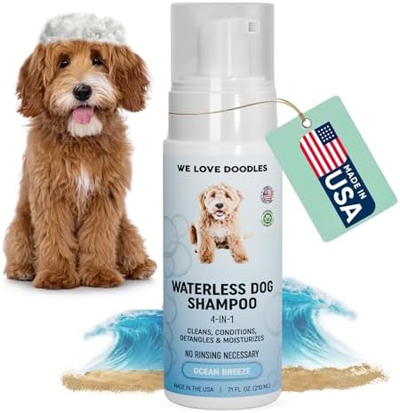Waterless Dog Shampoo, No-Rinse Foam, Dry Shampoo for Dogs, Ocean Breeze 7.1OZ by WeLoveDoodles