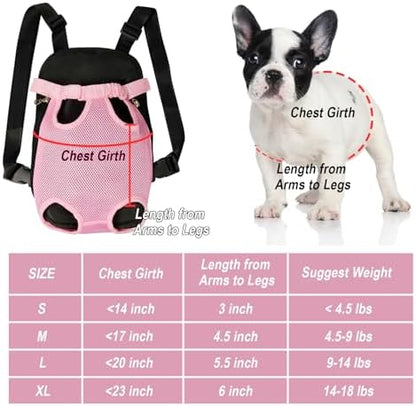 FEimaX Dog Carrier Backpack Pet Legs Out Front Cat Travel Bag, Adjustable Puppy Backpacks Carriers Hands-Free for Small Medium Dogs Cats Hiking Traveling Camping Daily Walking - Image 4