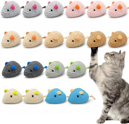 20PCS Cat Catnip Mice Toys, Mouse Toys for Cats, Interactive, Encourages Agility, Coordination, for Indoor Cats and Kittens, Cat Chew Toy for Exercise for Pet Cat Kitten Kitty by Wulitaotao