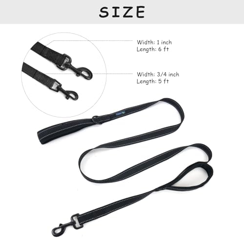 Wagtime Club Heavy Duty Double Handle Dog Leash for Large Medium Small Dogs - Image 4