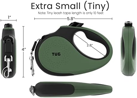 TUG Tiny Retractable Dog Leash, 10 ft (Extra Small, Green) - Image 3