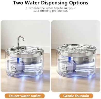 WEPIOU 95oz/2.8L Glass Cat Water Fountain, Multi-Stage Filter, Ultra-Quiet - Image 4