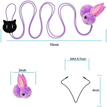 ZPH Cat Toys Interactive for Indoor Cats,2PCS Retractable Cat Wand,9PCS Teaser Toys&1PCS Hanging Door Lure Kitten Toy,Interactive Feather Toy for Teaser Play and Chase Exercise with Kitten - Image 4