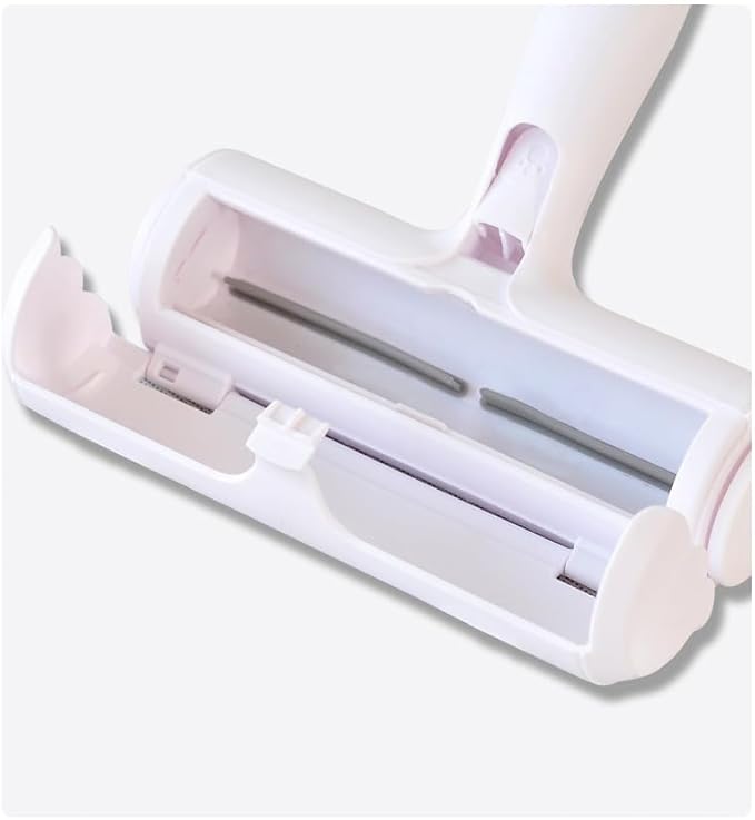 Pet Hair Remover Roller - Reusable Lint Roller for Dog & Cat Hair on Furniture, Couch, Carpet, Clothing - Eco-Friendly Portable Fur Remover Tool (White)