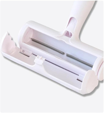 Pet Hair Remover Roller - Reusable Lint Roller for Dog & Cat Hair on Furniture, Couch, Carpet, Clothing - Eco-Friendly Portable Fur Remover Tool (White)