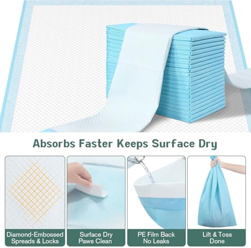 Large Puppy Pee Pads for Dogs 31" x 47" 40 Count, 6-Layer Leak-Proof XXXL Dog Pee Pads Extra Large, Super Absorbent Quick-Dry Thick Disposable Potty Training Pads - Image 2