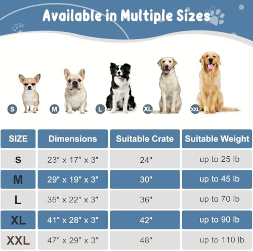 EMPSIGN Dog Bed Mat Crate Pad Mattress, Ultra Soft Pet Kennel, Navy, Large - Image 6