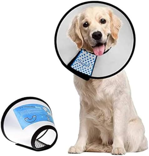 Supet Dog Cone Collar Adjustable After Surgery, Comfortable Pet Recovery Collar & Cone for Large Medium Small Dogs, Elizabethan Dog Neck Collar Plastic Practical by Supet
