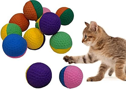 12 Pack Pet Ball Foam Sponge Cat Toy Soft Bouncy Noise Free (12pcs Pet Foam Sponge) by SHUYUE