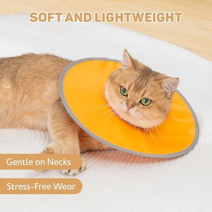 Avont Lightweight Waterproof Foldable Cone, Soft E-Collar - M Orange - Image 4