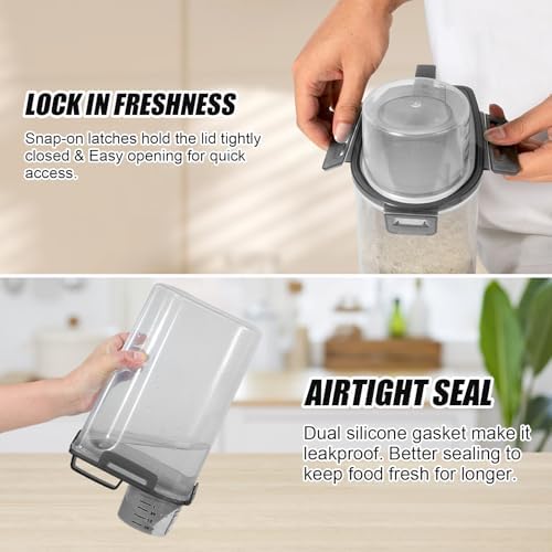 2 Pack 3 Lbs Pet Dog Cat Food Bird Seed Storage Containers for Travel -Grey - Image 6