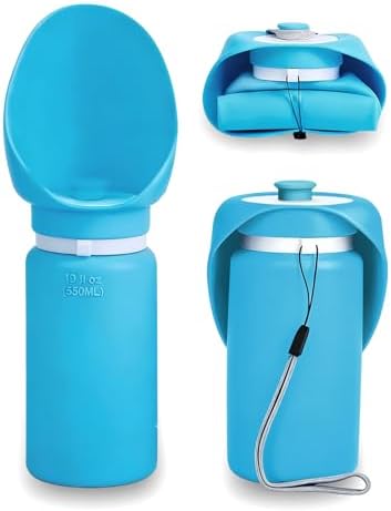Dog Water Bottle Portable, Large Wide-Mouth Drinking Bowl (Blue) by COMTENS