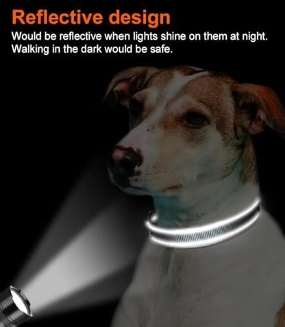 Joytale Reflective Dog Collar, Adjustable Neoprene Padded, Gray L - Image 5