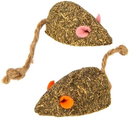 SmartyKat Instincts Mouser Mayhem HappyNip Cat Toy, Compressed Catnip & Silverine-Shaped Mice, Mentally Stimulating, Durable & Less Mess, 2-Pack by SmartyKat