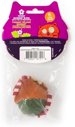 Mad Cat Roll Around Reindeer Catnip Bobbler Soft Plush Cat Toy, Pack of 1 - Image 4