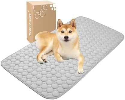 MICROCOSMOS Summer Cooling Mat & Sleeping Pad- Water Absorption Top, Materials Safe, Easy Carry, EZ Clean. Keep Cooling for Pets, Kids and Adults.(Grey, 48" x24") by MICROCOSMOS