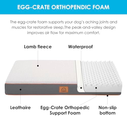 Sunheir Extra Large Orthopedic Dog Bed, XL Waterproof Dog Crate Bed 41" - Image 2