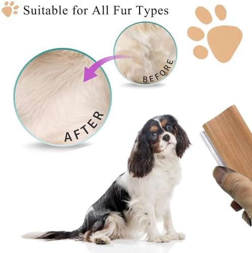 Wooden Deshedding Brush for Dogs, Cats & Horses, Deshedding Grooming Tool Curry Comb Pet Hair Removal Tool, Deshedding Dog Brush Combs for All Hair Types, 4.33 Inch - Image 5