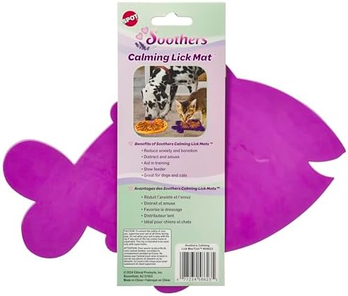 SPOT Soother Lick Mat-Licking Mat for Cats, Kittens, Medium and Large Dogs and Puppies, Food Grade Rubber, Anxiety Reliever, Dog Peanut Butter Lick Pad, Slow Feeder, 9.75inch, Fish (Pack of 2) - Image 3