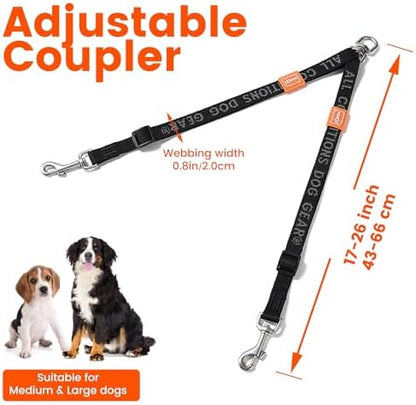 HOWGO Double Dog Leash,Tangle-Free 360 Swivel(Lavender, Std M-L Splitter) - Image 6