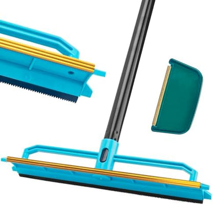 Carpet Rake Pet Hair Removal Tool with 56" Long Handle by Ylebs