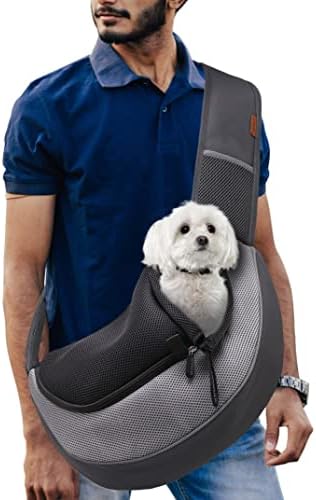 FDJASGY Pet Sling Carrier for Small Dogs Cats,Breathable Mesh Travelling Hand Free Puppy Backpack with Pouch and Adjustable Strap Carrier by FDJASGY
