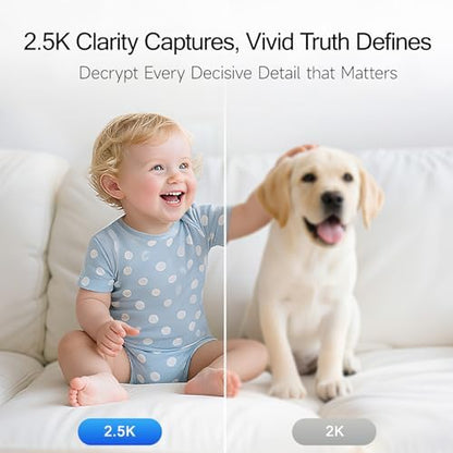 2.5K Pet/Dog Camera with Speaker/Phone App, No-Monthly-Fee AI Person/Pet/Cry Detection Security Camera Indoor, PTZ 2.4GHz WiFi Baby Monitor Cameras for Home Security, Night Vision, 2-Way Talk - Image 4