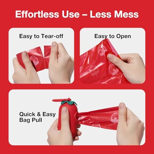 VETRESKA Strawberry Scented Dog Poop Bags, Leak Proof, 300 Counts - Image 5