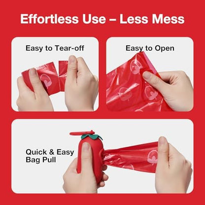 VETRESKA Strawberry Scented Dog Poop Bags, Leak Proof, 300 Counts - Image 5
