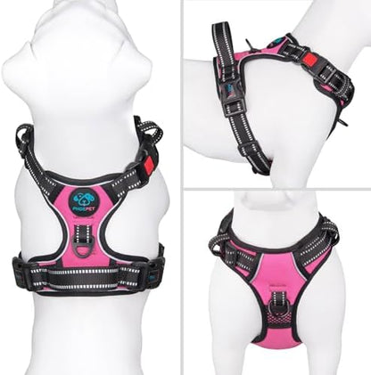 PHOEPET No Pull Dog Harness Medium Reflective Front Clip Vest with Handle - Image 2