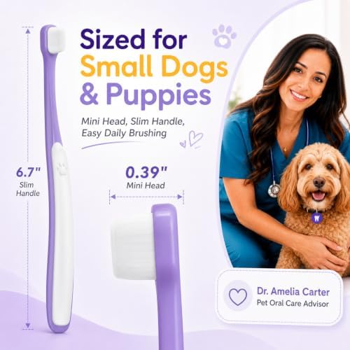 Small Dog Toothbrush, Mini Head, Soft Bristles, Under 30 lbs - Image 5