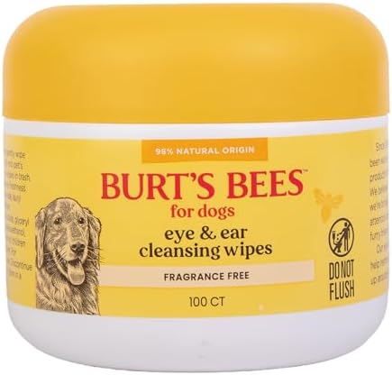 Burts Bees for Pets Eye and Ear Cleansing Wipes, Fragrance-Free, 100 Count by BurtsBeesforPets