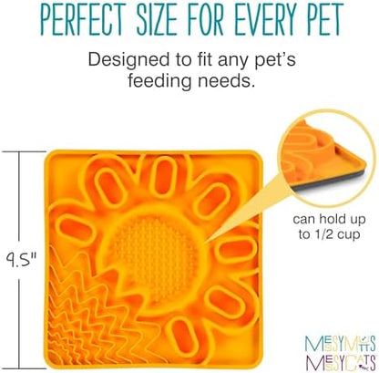 Messy Mutts Framed Multi-Surface Lick Mat, 9.5 Inch, Dogs Cats, Orange - Image 4
