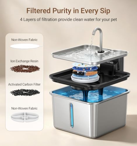 Wireless Cat Water Fountain, Water & Battery Separation, Faucet Design - Image 5