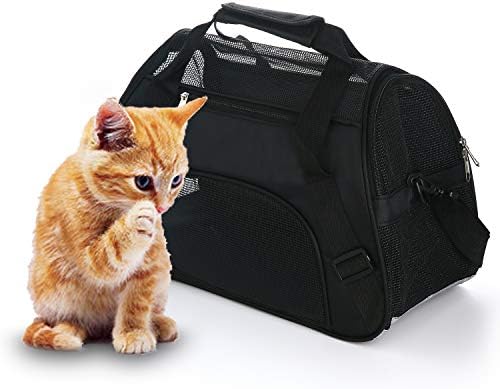 MuchL Pet Carrier Soft-Sided Carriers for Cat Carriers Dog Carrier for Small Medium Cats Dogs Puppies Pet Carrier Airline Approved Cat Dog Pet Travel Carrier (Medium,Black) by MuchL