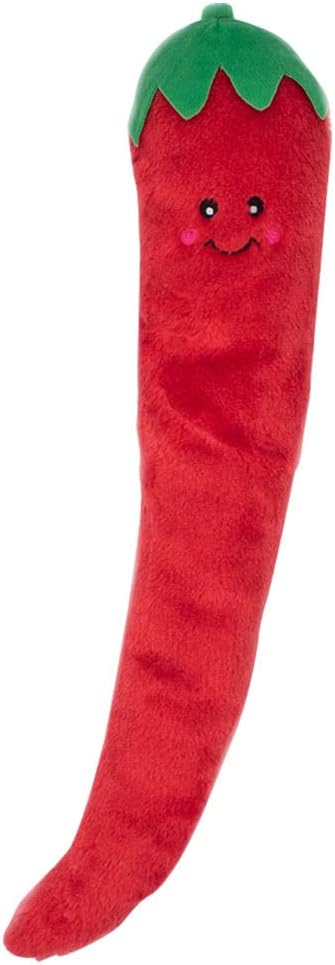 ZippyPaws Jigglerz - Dog Squeaky Toys to Keep Them Busy, Funny Food Plush for Small, Medium, & Large Dogs, Cute Stuffed Puppy Toy, Pet Products, Gift for All Breeds, Interactive Squeaker - Pepper