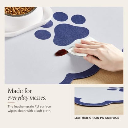 Scalloped Dog Feeding Mat, Navy Blue, 17" X 22” - Image 5