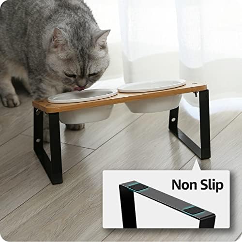 AYADA Elevated Cat Bowls Height Adjustable with Stand (Ceramic) - Image 6