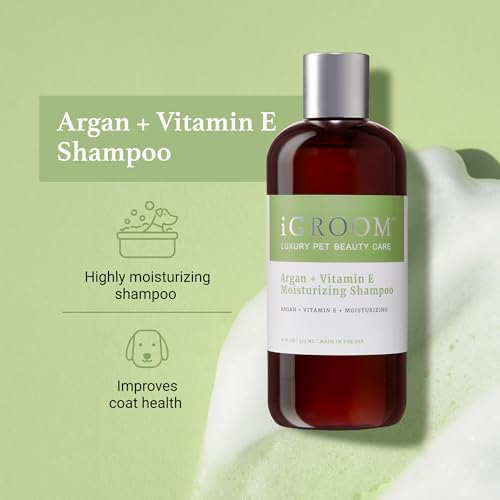 iGroom Argan+Vitamin E Dog Shampoo, Groom Like a Professional, Enhanced Cleaning Power, Reccommended pH Balance, Made in USA, 16 oz - Image 2