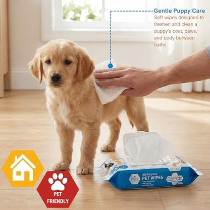 MED PRIDE Hypoallergenic Cat Wipes with Aloe Vera,Alcohol-Free,60 Count - Image 2