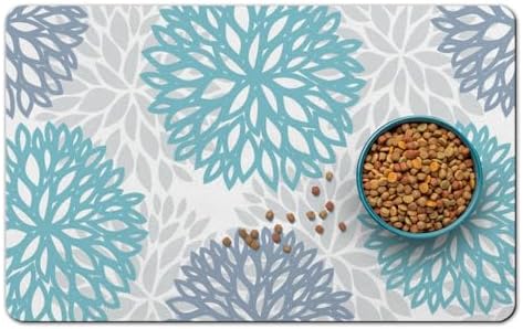 Dog Food Mat for Floors, Absorbent Pet Cat Food Bowl Mat, 16x24 in by QXWREL