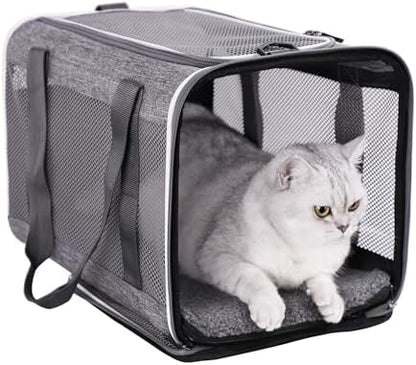 Soft Pet Carrier Bag for Cats and Puppy Under 20 lbs. Sturdy, Safe, Comfortable and Lightweight by petisfam