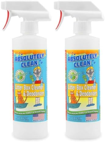 Absolutely Clean Litter Box Cleaner and Deodorizer, Eliminate Odors Quickly, Neutralizes Urine and Feces Odors in The Air and The Box, Make Litter Last Longer by AbsolutelyClean