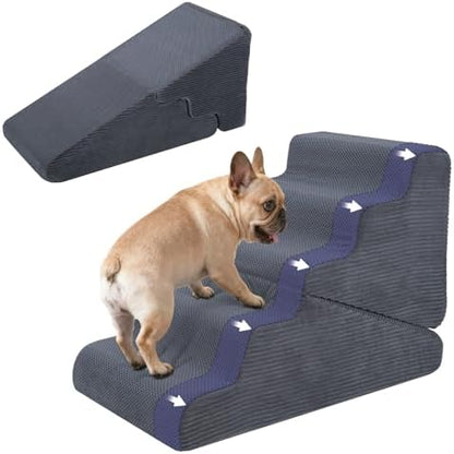 Dog Ramp for Bed, Extra Wide 20" Width Dog Stairs for High Bed by PrimePatio