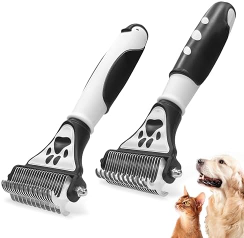 Penguin Double-Sided Dematting Comb for Dogs&Cats Undercoat Rake by Histotree